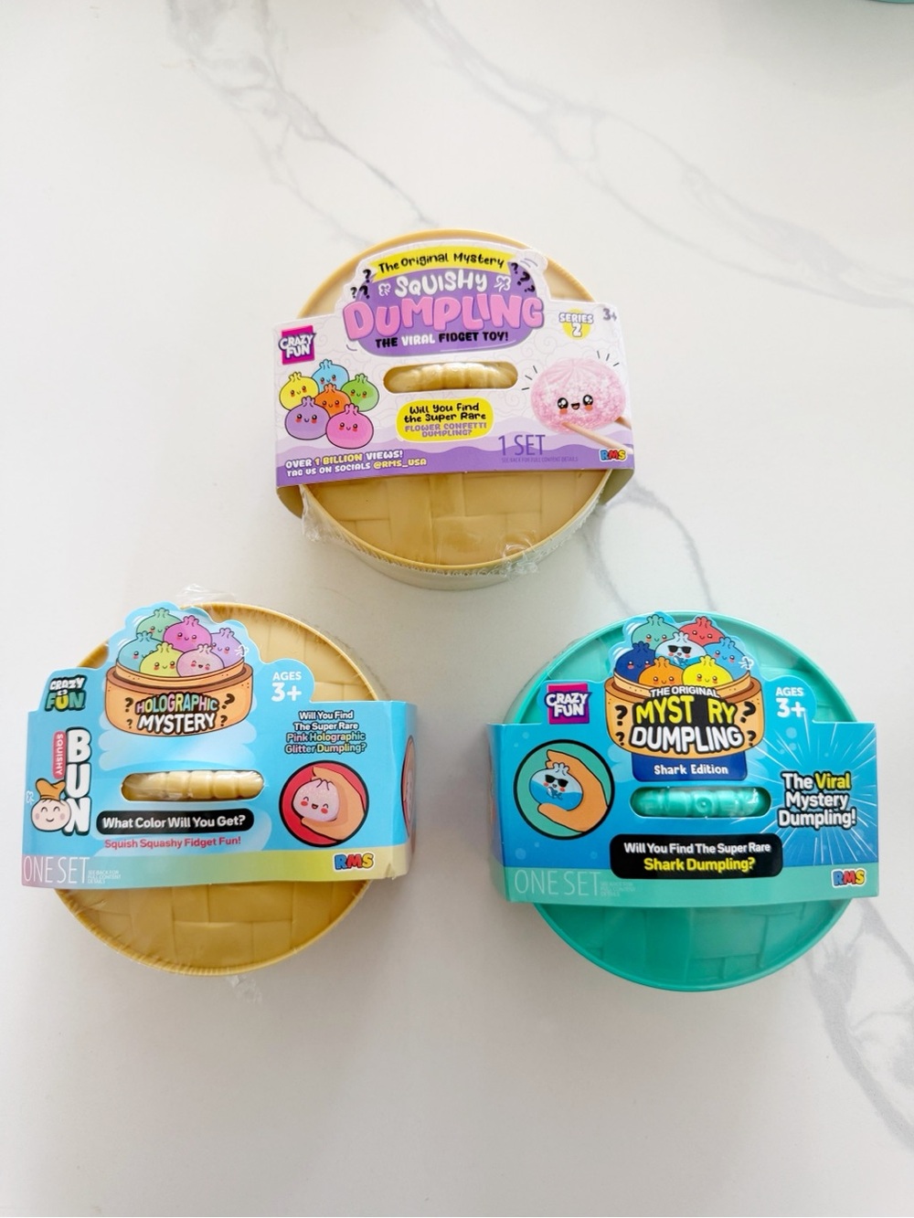 RARE limited RMS Mystery Dumpling Bundle of 3 • UNOPENED Viral Squishy Set